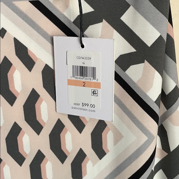 Calvin Klein NEW Black Pink White Sheath Dress 2 - Picture 6 of 8